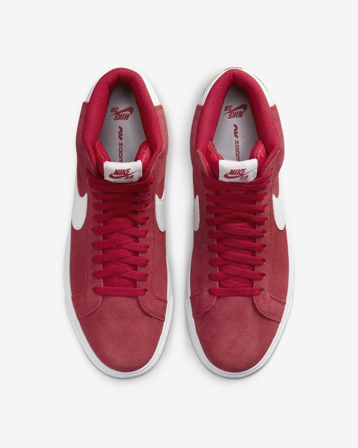 Nike SB Zoom Blazer Mid Ženske Skate Obuća Crvene Bijele | HR-20764QRIS