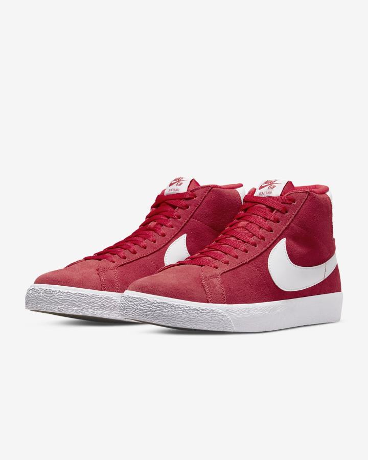 Nike SB Zoom Blazer Mid Ženske Skate Obuća Crvene Bijele | HR-20764QRIS