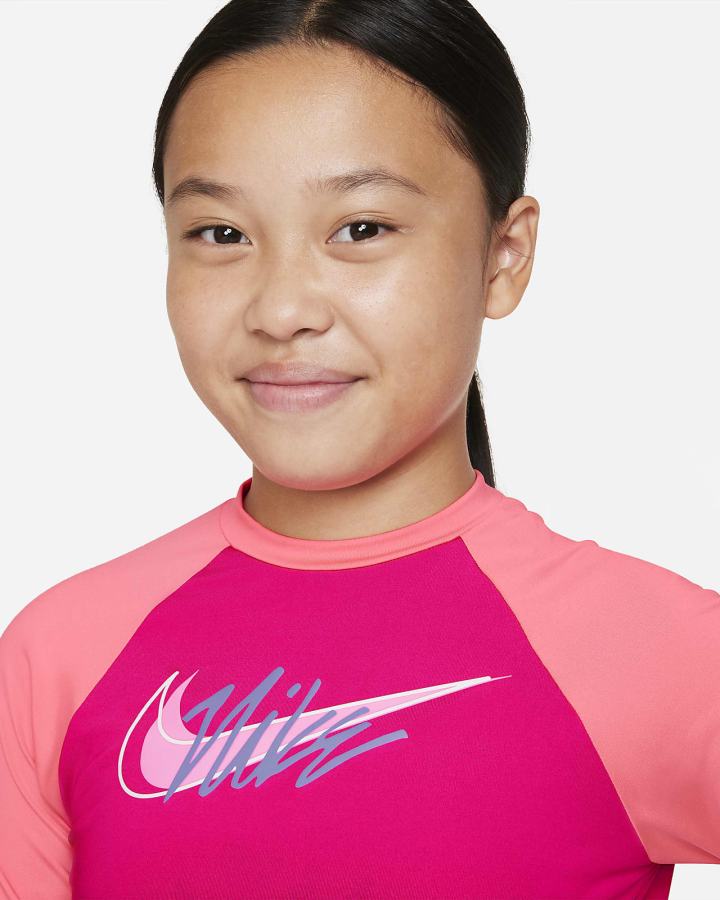 Nike Script Logo Kids Short-Sleeve Hydroguard Za Djevojčice Majice Roze | HR-19502BREU