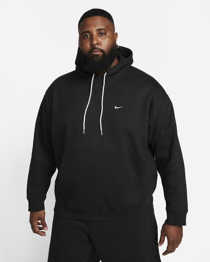 Nike Solo Swoosh Fleece Muške Majica S Kapuljačom Crne Bijele | HR-12547TEBD