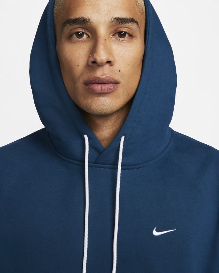 Nike Solo Swoosh Fleece Muške Majica S Kapuljačom Plave Bijele | HR-64129DWBF