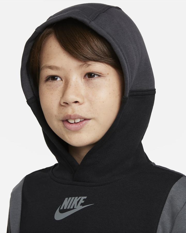 Nike Sportswear Amplify Kids Za Dječake Majica S Kapuljačom Crne Tamno Sive | HR-28615KWYE