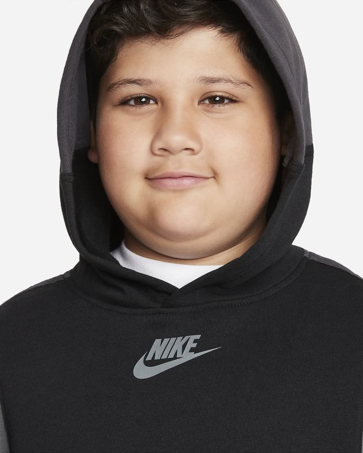 Nike Sportswear Amplify Kids Za Dječake Majica S Kapuljačom Crne Tamno Sive | HR-65473PZUA