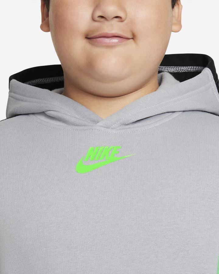 Nike Sportswear Amplify Kids Za Dječake Majica S Kapuljačom Svijetlo Sive Crne Svijetlo Zelene | HR-71526YNJM