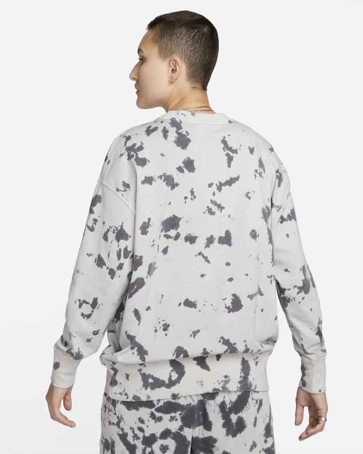 Nike Sportswear Cloud-Dye Crewneck Top Ženske Dres Crne Bijele | HR-24013CPGT