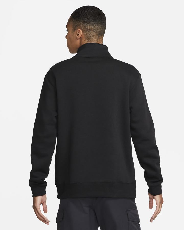 Nike Sportswear Club Brushed-Back 1/2-Zip Muške Pulover Crne Bijele | HR-34971AKCF