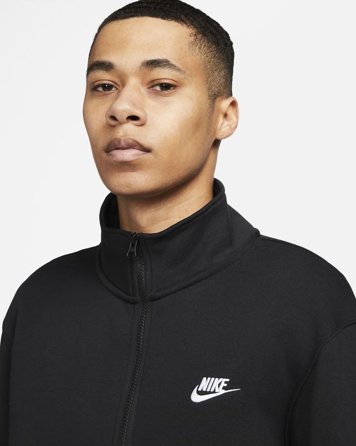 Nike Sportswear Club Brushed-Back 1/2-Zip Muške Pulover Crne Bijele | HR-34971AKCF