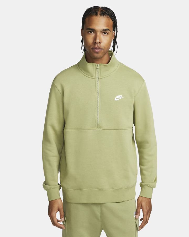 Nike Sportswear Club Brushed-Back 1/2-Zip Muške Pulover Bijele | HR-36418IQFW