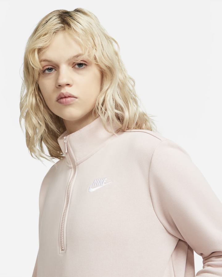 Nike Sportswear Club Fleece 1/2-Zip Ženske Dukserice Roze Bijele | HR-17046PICE