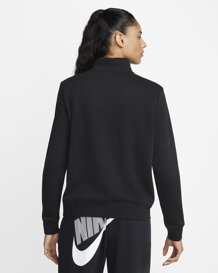 Nike Sportswear Club Fleece 1/2-Zip Ženske Dukserice Crne Bijele | HR-30165UMFI