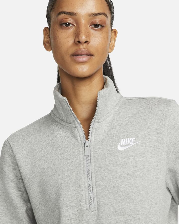 Nike Sportswear Club Fleece 1/2-Zip Ženske Dukserice Tamno Sive Bijele | HR-70824RTGH