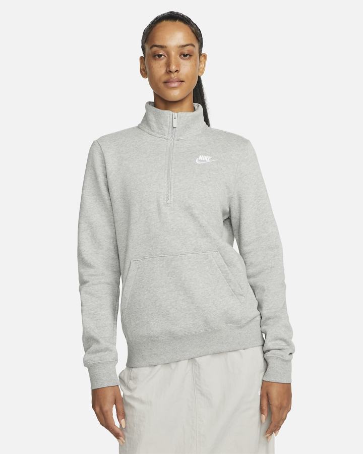 Nike Sportswear Club Fleece 1/2-Zip Ženske Dukserice Tamno Sive Bijele | HR-70824RTGH