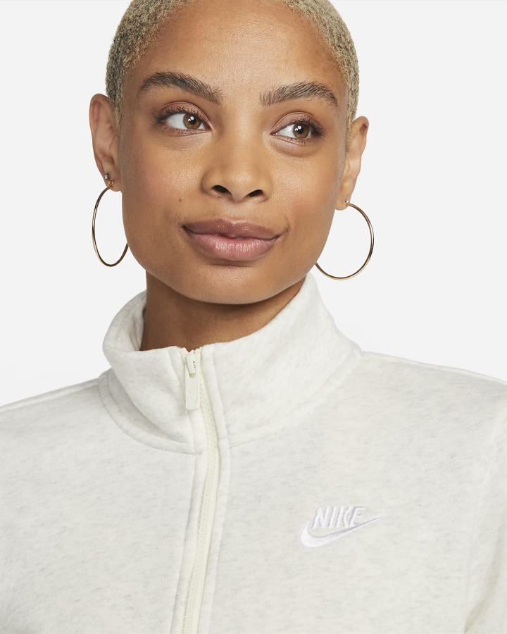 Nike Sportswear Club Fleece 1/2-Zip Ženske Dukserice Bež Bijele | HR-71603OZWV