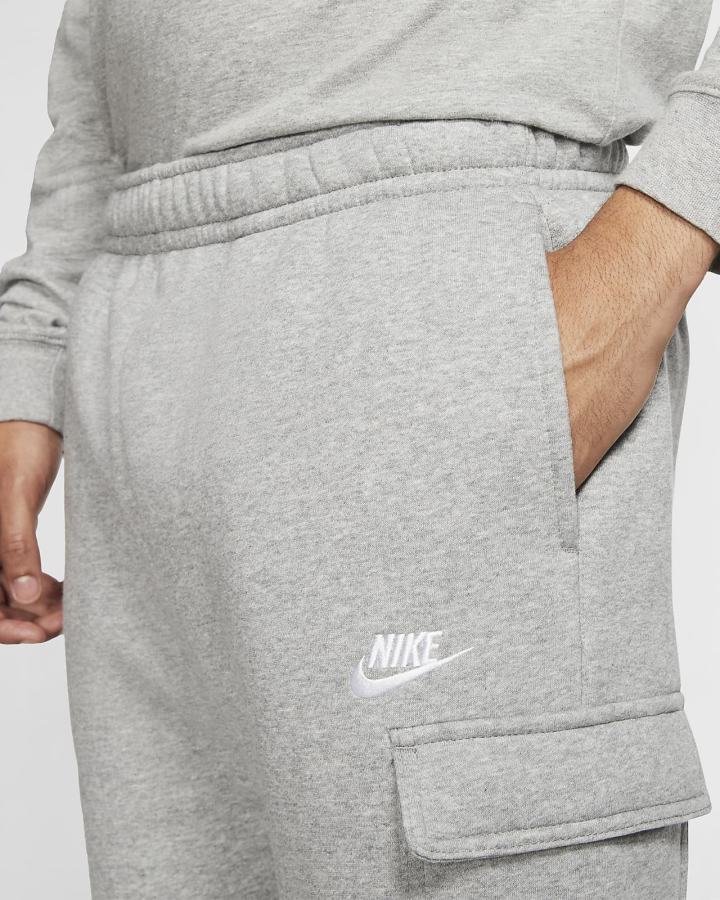 Nike Sportswear Club Fleece Cargo Muške Hlače Tamno Sive Srebrne Bijele | HR-15937CYBH