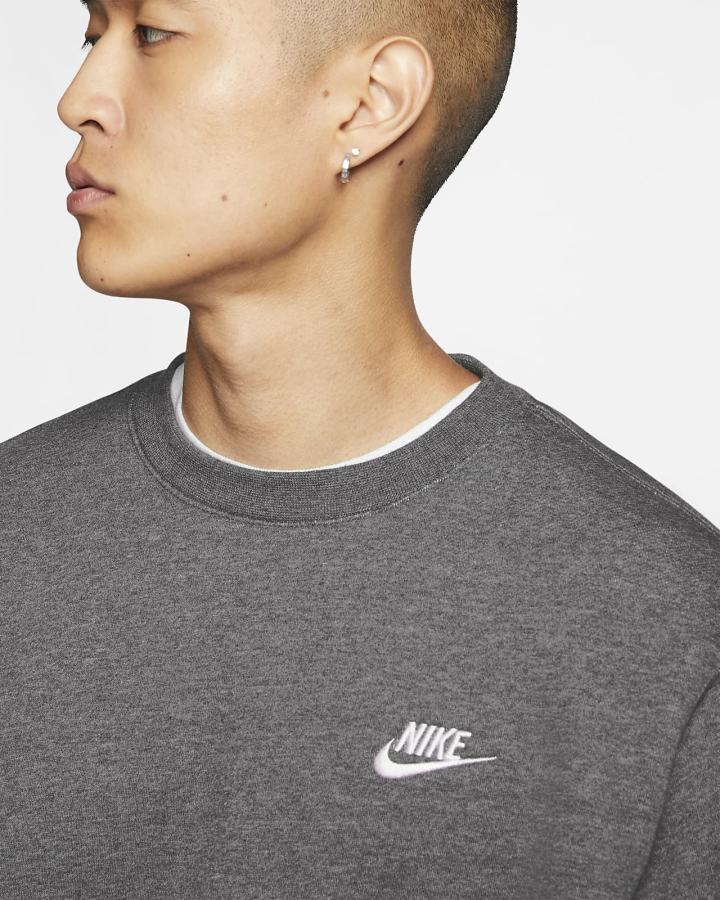 Nike Sportswear Club Fleece Crew Muške Dukserice Sive Bijele | HR-01243HDRF