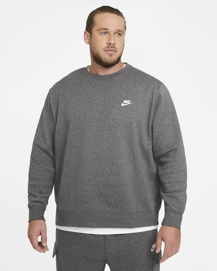 Nike Sportswear Club Fleece Crew Muške Dukserice Sive Bijele | HR-01243HDRF