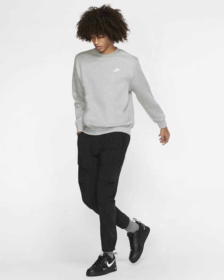 Nike Sportswear Club Fleece Crew Muške Dukserice Tamno Sive Bijele | HR-32710KTWS