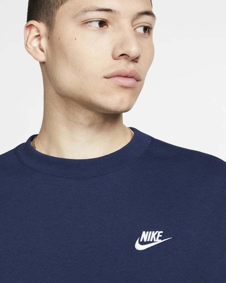 Nike Sportswear Club Fleece Crew Muške Dukserice Tamnoplave Bijele | HR-39821ETJK