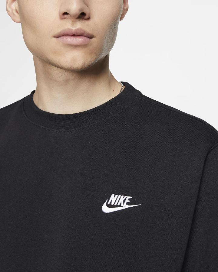 Nike Sportswear Club Fleece Crew Muške Dukserice Crne Bijele | HR-40578BMGY