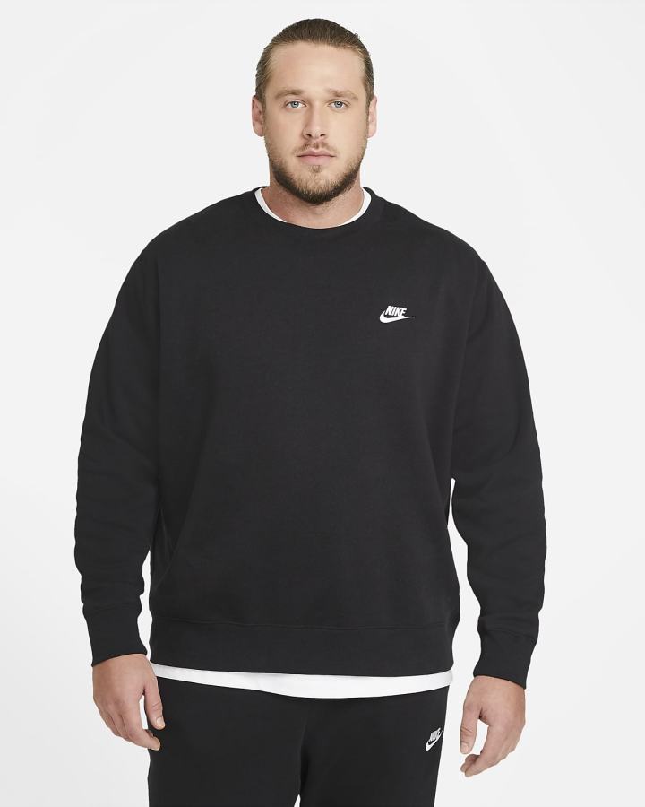 Nike Sportswear Club Fleece Crew Muške Dukserice Crne Bijele | HR-40578BMGY