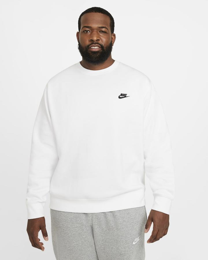 Nike Sportswear Club Fleece Crew Muške Dukserice Bijele Crne | HR-83126LGDX