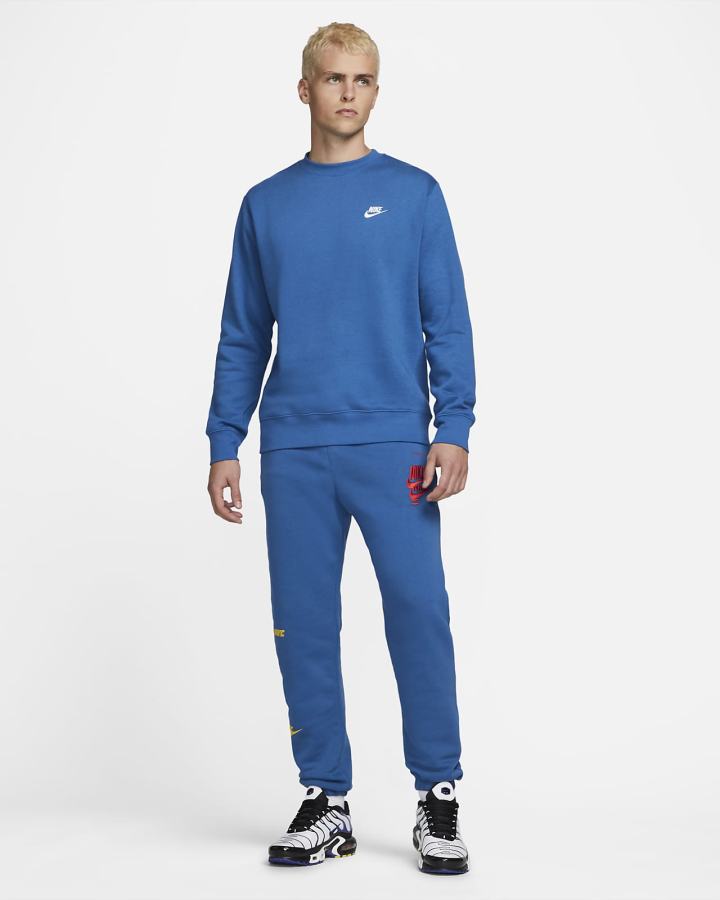 Nike Sportswear Club Fleece Crew Muške Dukserice Tamno Plave Bijele | HR-91783WGYQ