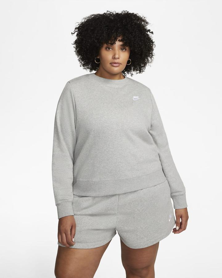 Nike Sportswear Club Fleece Crew-Neck Ženske Dukserice Crne Bijele | HR-09165AHRU