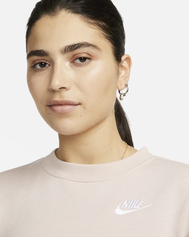 Nike Sportswear Club Fleece Crew-Neck Ženske Dukserice Roze Bijele | HR-20851FXHW