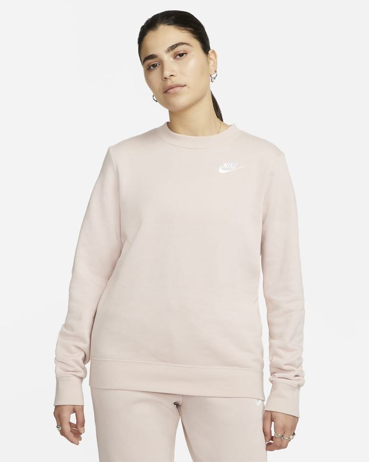 Nike Sportswear Club Fleece Crew-Neck Ženske Dukserice Roze Bijele | HR-20851FXHW