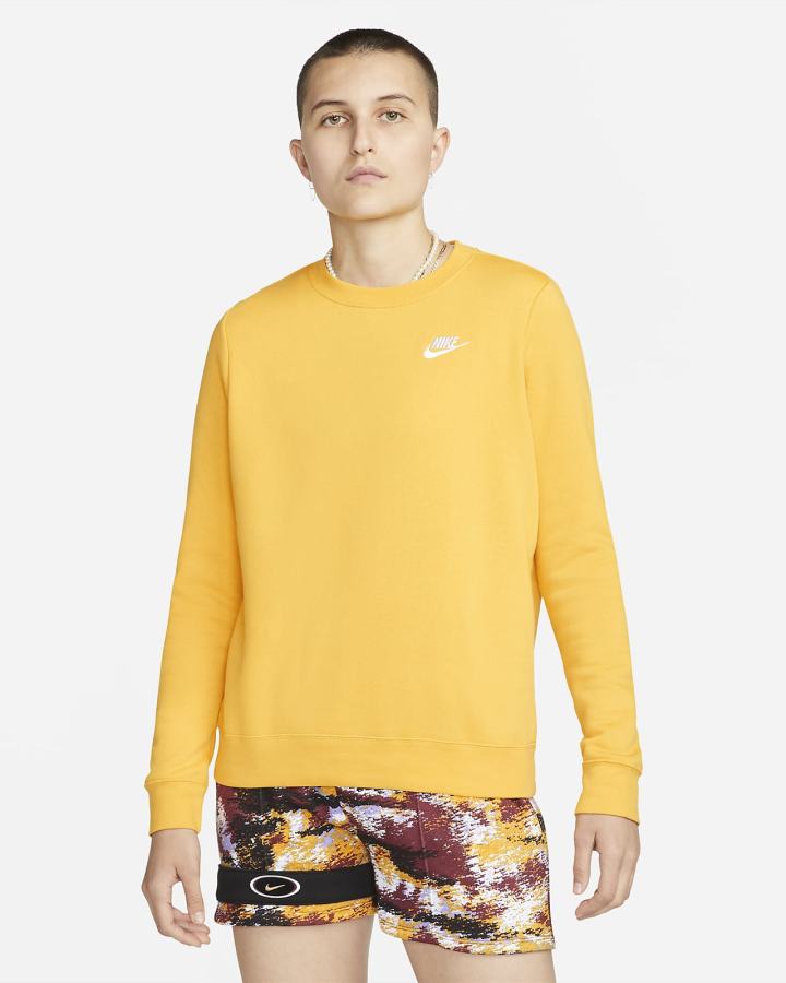 Nike Sportswear Club Fleece Crew-Neck Ženske Dukserice Žute Bijele | HR-31427FGPE