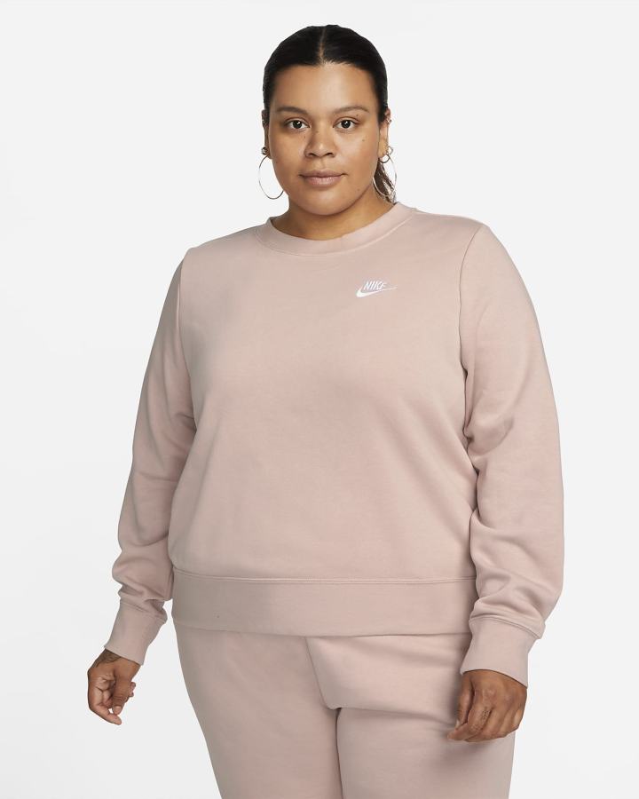 Nike Sportswear Club Fleece Crew-Neck Ženske Dukserice Roze Bijele | HR-52834IJWB