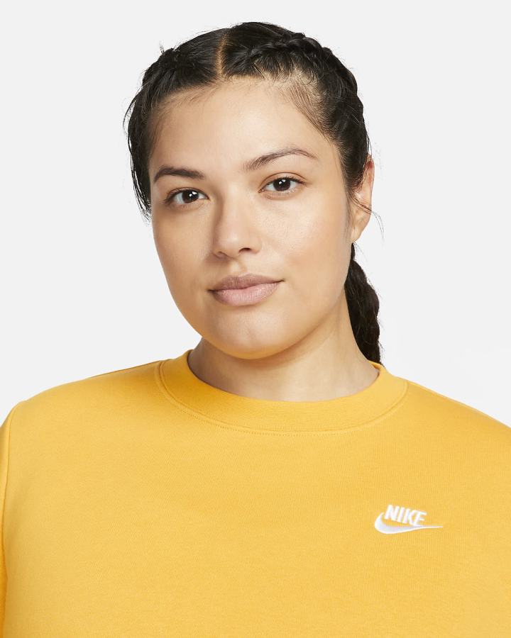 Nike Sportswear Club Fleece Crew-Neck Ženske Dukserice Žute Bijele | HR-60149FMWT