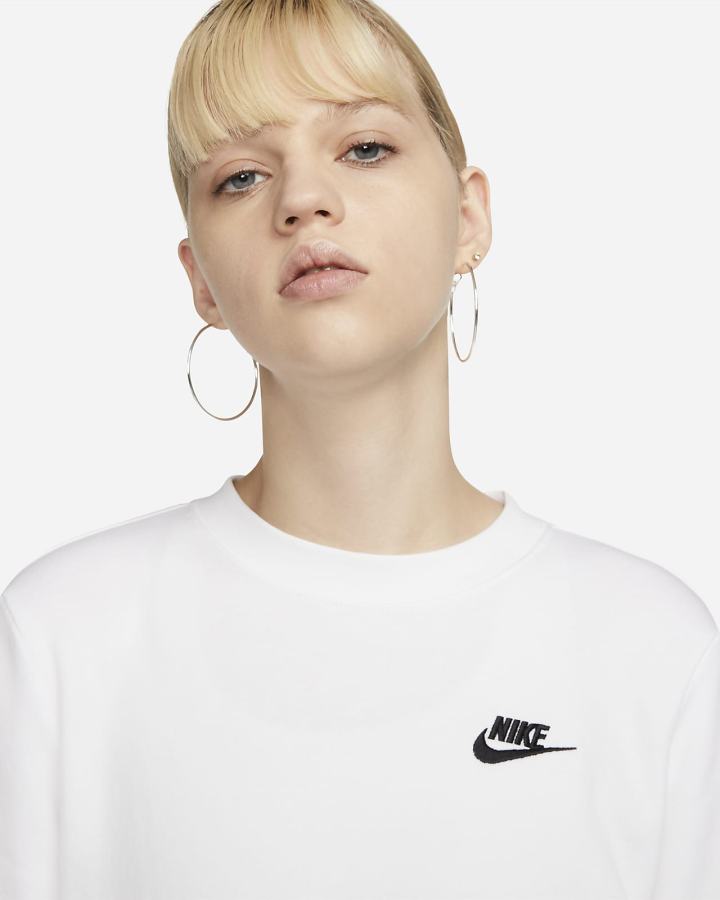 Nike Sportswear Club Fleece Crew-Neck Ženske Dukserice Bijele Crne | HR-62019INBO