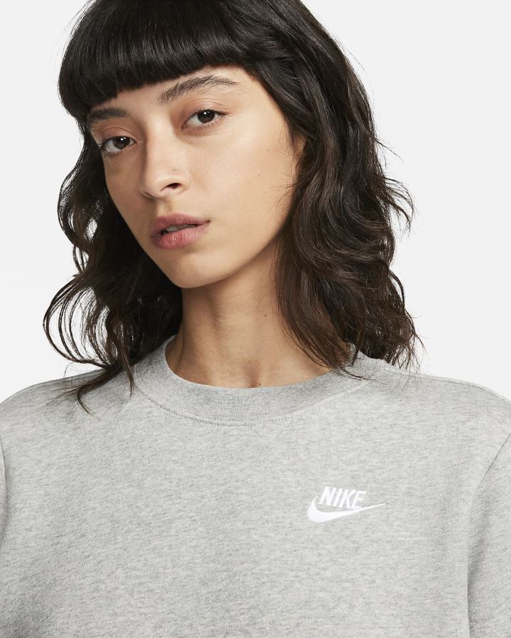 Nike Sportswear Club Fleece Crew-Neck Ženske Dukserice Tamno Sive Bijele | HR-78340DXTY