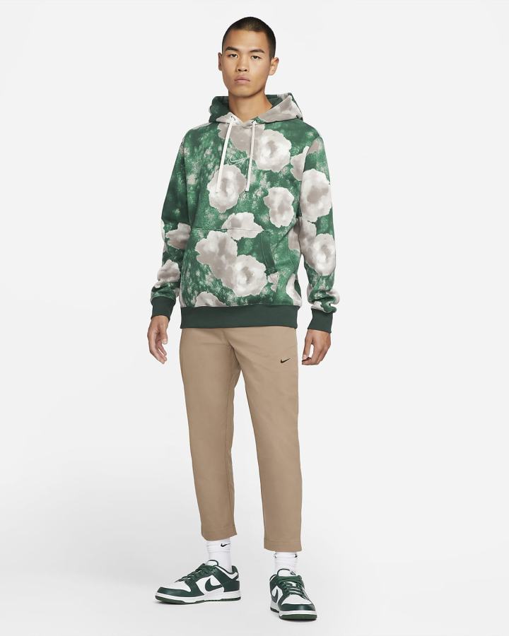 Nike Sportswear Club Fleece Floral Muške Majica S Kapuljačom Zelene | HR-46193FDZO