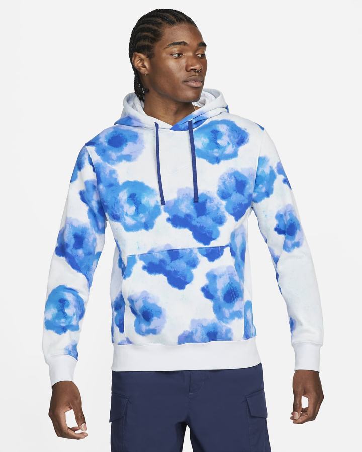 Nike Sportswear Club Fleece Floral Muške Majica S Kapuljačom Sive | HR-60183DUZA