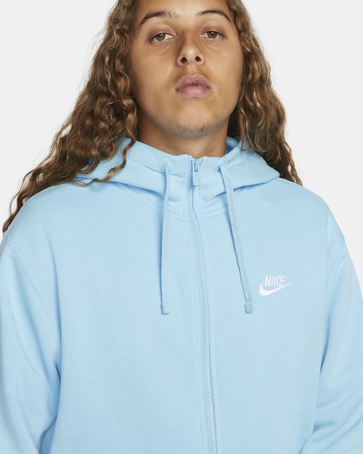 Nike Sportswear Club Fleece Full-Zip Muške Majica S Kapuljačom Plave Bijele | HR-48619DGZK