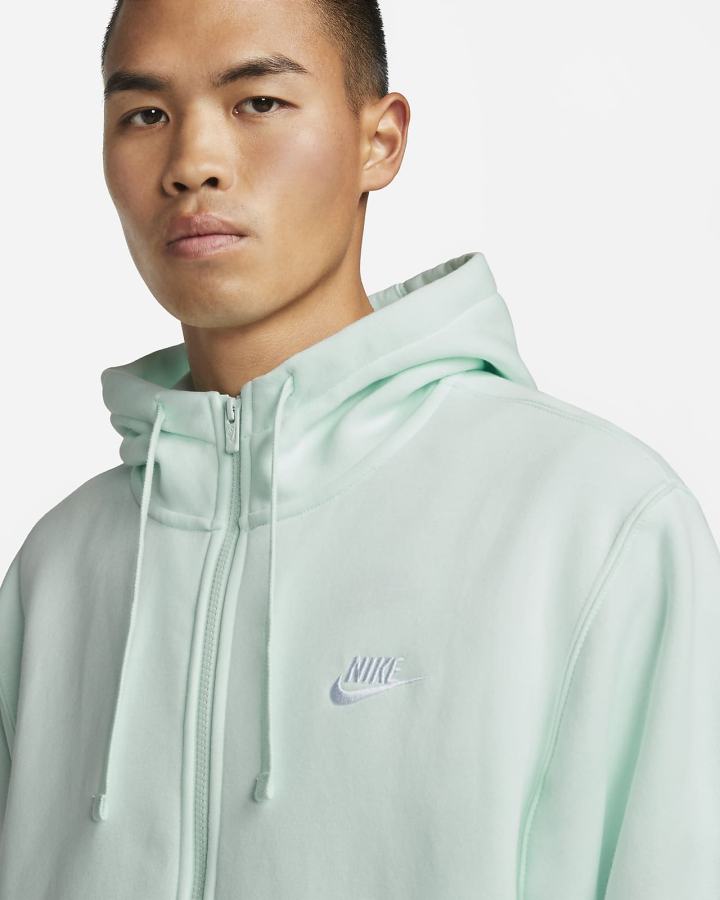 Nike Sportswear Club Fleece Full-Zip Muške Majica S Kapuljačom Zelene Bijele | HR-49857XPQU