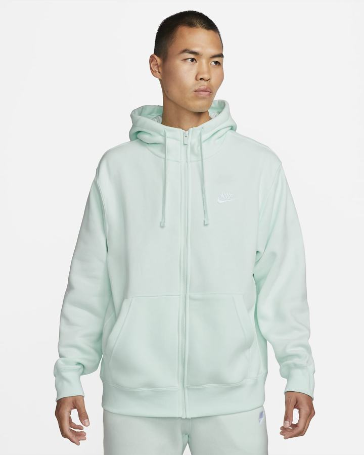 Nike Sportswear Club Fleece Full-Zip Muške Majica S Kapuljačom Zelene Bijele | HR-49857XPQU