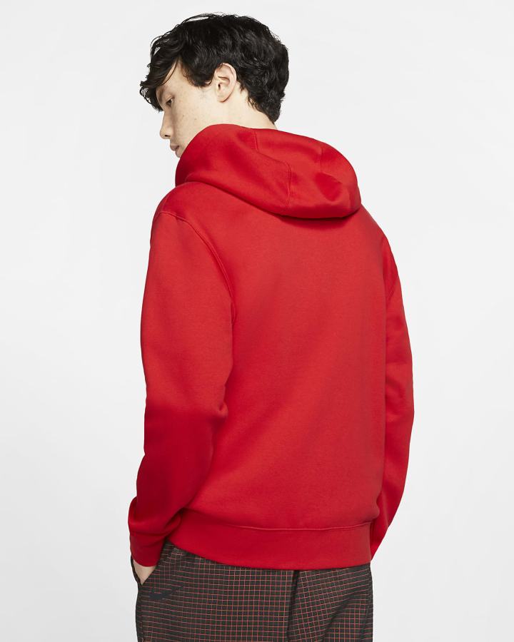 Nike Sportswear Club Fleece Full-Zip Muške Majica S Kapuljačom Crvene Bijele | HR-64085GWFD