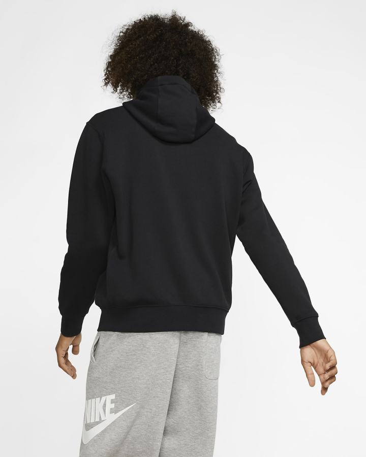 Nike Sportswear Club Fleece Full-Zip Muške Majica S Kapuljačom Crne Bijele | HR-74259WXBV