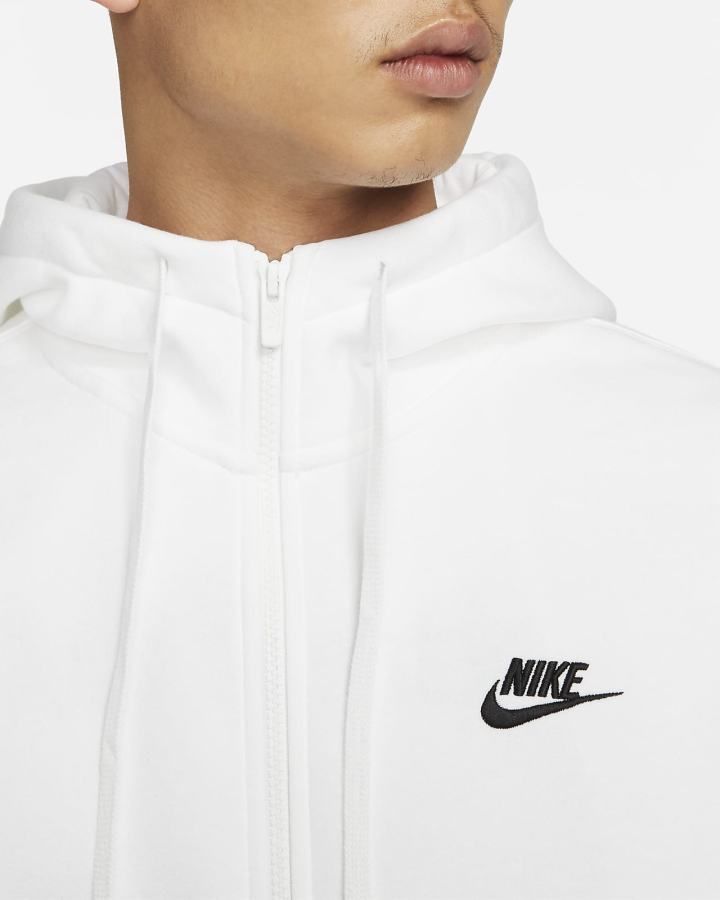 Nike Sportswear Club Fleece Full-Zip Muške Majica S Kapuljačom Bijele Crne | HR-78259VPJB