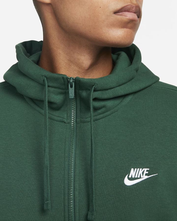 Nike Sportswear Club Fleece Full-Zip Muške Majica S Kapuljačom Zelene Bijele | HR-90427JTMP