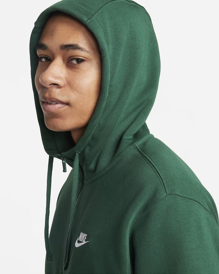 Nike Sportswear Club Fleece Full-Zip Muške Majica S Kapuljačom Zelene Bijele | HR-90427JTMP