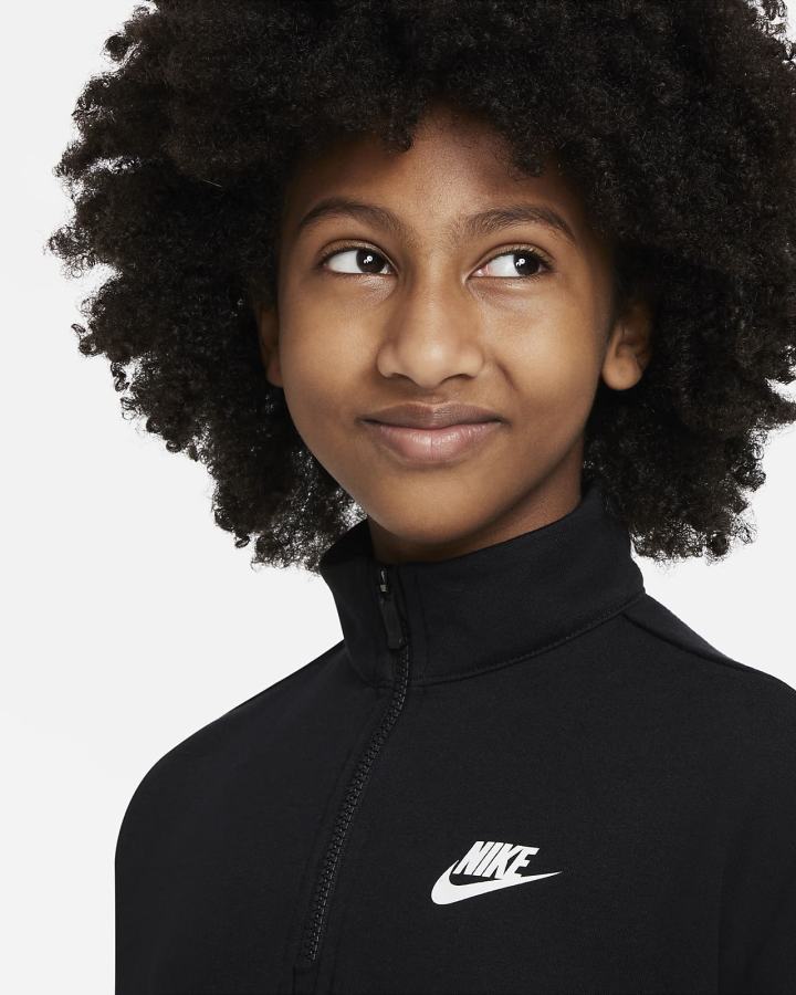 Nike Sportswear Club Fleece Kids 1/2-Zip Top Za Djevojčice Pulover Crne Bijele | HR-05837IWKZ