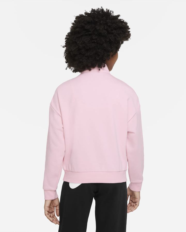 Nike Sportswear Club Fleece Kids 1/2-Zip Top Za Djevojčice Pulover Roze Bijele | HR-71385PDJZ