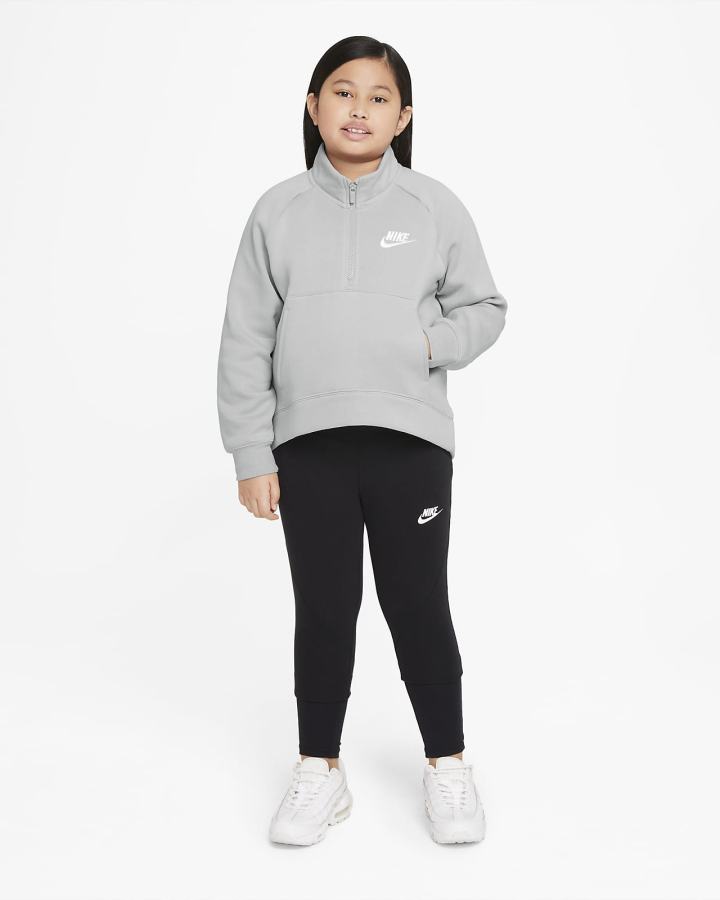 Nike Sportswear Club Fleece Kids 1/2-Zip (Extended Size) Za Djevojčice Pulover Svijetlo Sive Bijele | HR-76895IFQR