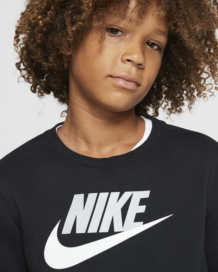 Nike Sportswear Club Fleece Kids Crew (Extended Size) Za Dječake Dukserice Crne | HR-23975XKWZ