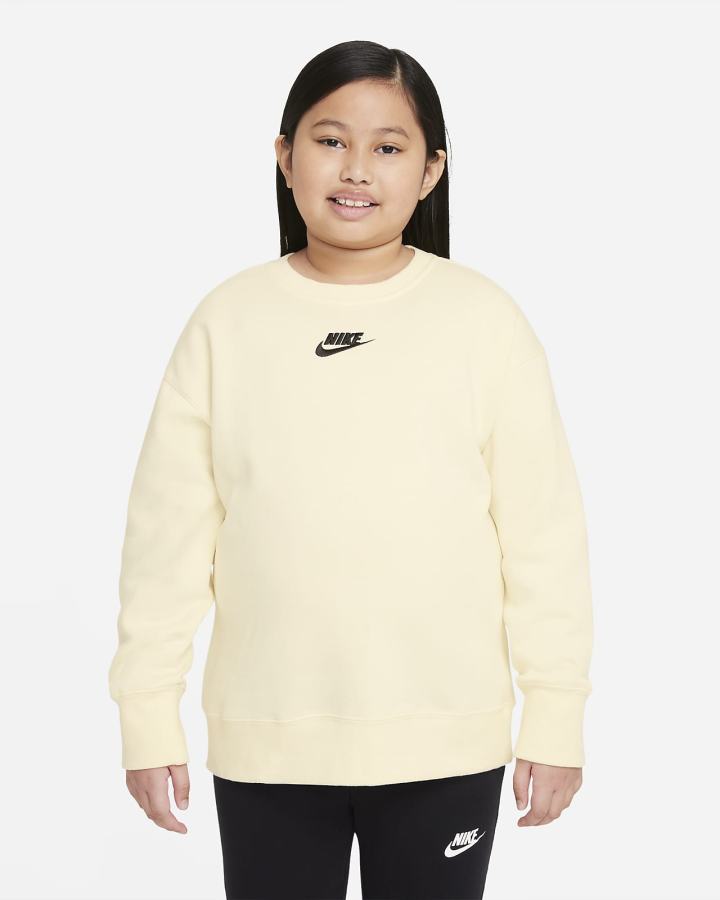 Nike Sportswear Club Fleece Kids Crew (Extended Size) Za Djevojčice Dukserice Crne | HR-31246IUJY