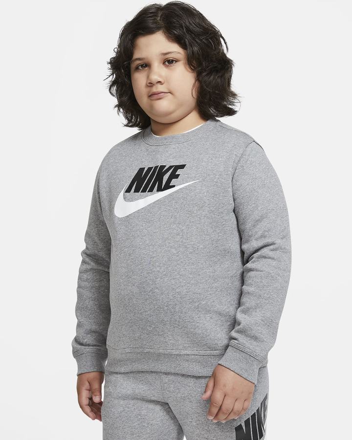 Nike Sportswear Club Fleece Kids Crew (Extended Size) Za Dječake Dukserice Tamno Sive | HR-32891JZKQ